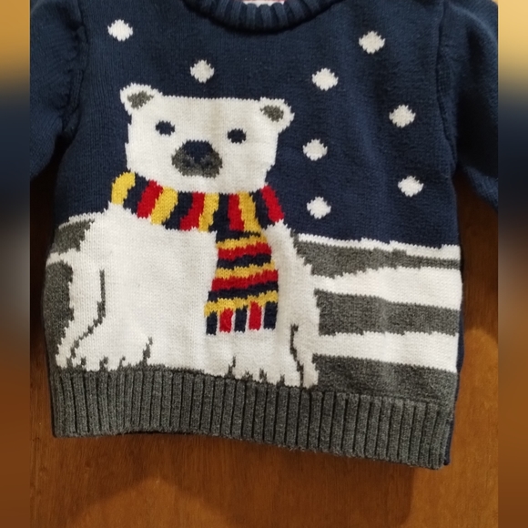 Wonder Nation Polar Bear Baby Boy Winter Pull Over Sweater 12M - Picture 5 of 12